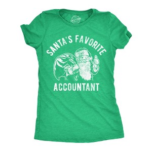 Womens Funny T Shirts Santas Favorite Accountant Sarcastic Christmas Graphic Novelty Tee For Ladies - Crazy Dog Women's T Shirt Gift For Christmas - 1 of 4