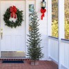 DR.Planzen 6FT Artificial Tree, Narrow Artificial Christmas Tree with Black Stand, Unlit Balsam Design Christmas Tree for Indoor Decor - 2 of 4