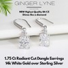 Radiant Cut Dangle Earrings for Women 8A Simulated Diamond Sterling Silver Ginger Lyne Collection - 2 of 4