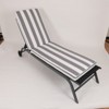 DSVIMOY 2PCS Set Outdoor Lounge Chair Cushion, Replacement Patio Chaise Lounge Cushion, Antique Grey & White, 74.41"*22.05"*2.76" - 4 of 4