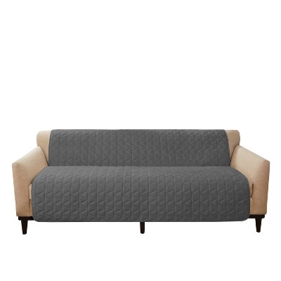 Armless Sofa Furniture Protector Dark Gray - Sure Fit