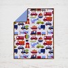 Bacati - Transportation Blue Navy Green Red Orange 4 pc Crib Bedding Set with Diaper Caddy - 4 of 4