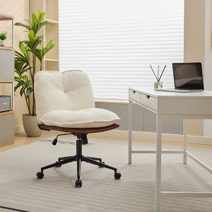 360° Rolling Swive Elegant Design Computer Chair Oversize Seat Cirss Cross Chair with Wheels - 1 of 4