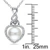 EVERLY JEWELRY | Sterling Silver 0.07 CT Diamond TW 8 - 8.5 MM Cultured Freshwater Pearl Fashion Pendant With Chain - 2 of 4