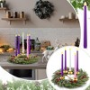 MOEPISY Advent Candle Holder Wreath Set of 5 with 5 Flameless Candles Christmas Advent Berry Champagne Flower Wreath Rings (Classic) - 3 of 4