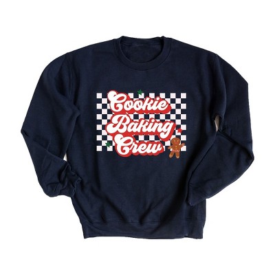 Simply Sage Market Women's Graphic Sweatshirt  Cookie Baking Crew Checkered