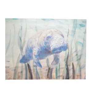 Beachcombers 23.6"H x 1.18"L x 31.5"W Manatee Wall Art Décor - 1 of 3