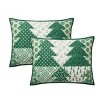 Hallmark Flannel Tree Print Quilt Set Green - 4 of 4