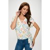 WEST K Women's Dallas Side-Tie Short Dolman Sleeve Faux Wrap Top - 4 of 4