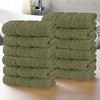 Zero Twist Cotton Waffle Honeycomb Medium Weight Bathroom Towel Set by Blue Nile Mills - 2 of 4