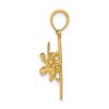 Black Bow Jewelry 14k Yellow Gold 3D High-Wing Airplane Pendant - 2 of 4
