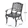 GDFStudio Prague Outdoor Cast Aluminum Dining Chairs (Set of 2) - 3 of 4