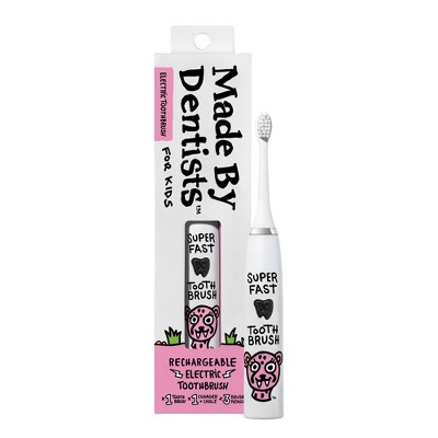Made By Dentists Kids Rechargeable Electric Toothbrush with 2 Replacement Toothbrush Heads and Charger - Cheetah