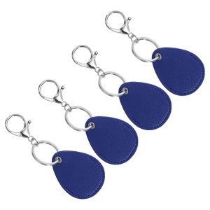 Unique Bargains Leather Keychain Fobs with Key Rings for DIY Crafts 4 Pcs - 1 of 4