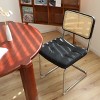 VYNXARIA Dining Chairs Set of 2, Fauex Leather Rattan Side Accent Chairs with Chrome Legs, Modern Mid Century Breuer Designed Chairs£¬Black - 2 of 4