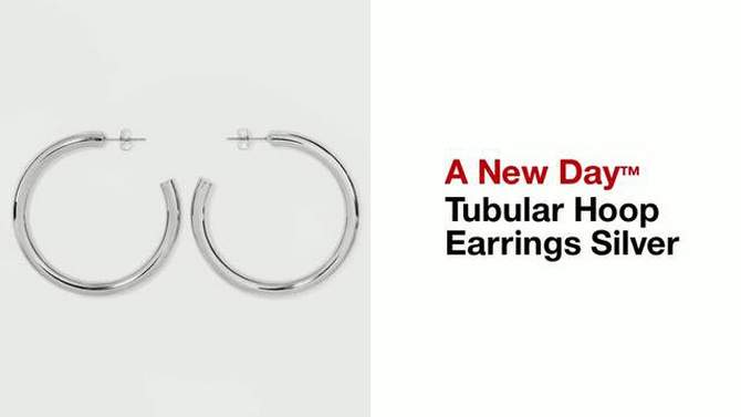 Tubular Hoop Earrings - A New Day&#8482; Silver, 2 of 5, play video