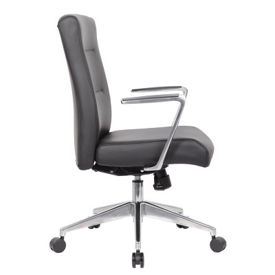 Black Vinyl Executive Swivel Conference Chair with Metal Base