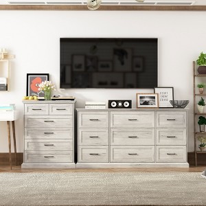 FUFU&GAGA Light - toned Wood - grain Drawer Cabinets: Custom Combinations, Ample Storage for Home - 1 of 4