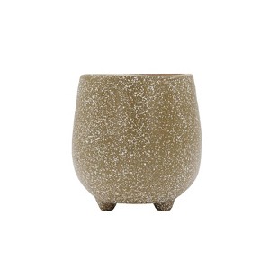 Ball Footed Splatter Planter Pot Tan Terracotta by Foreside Home & Garden - 1 of 4