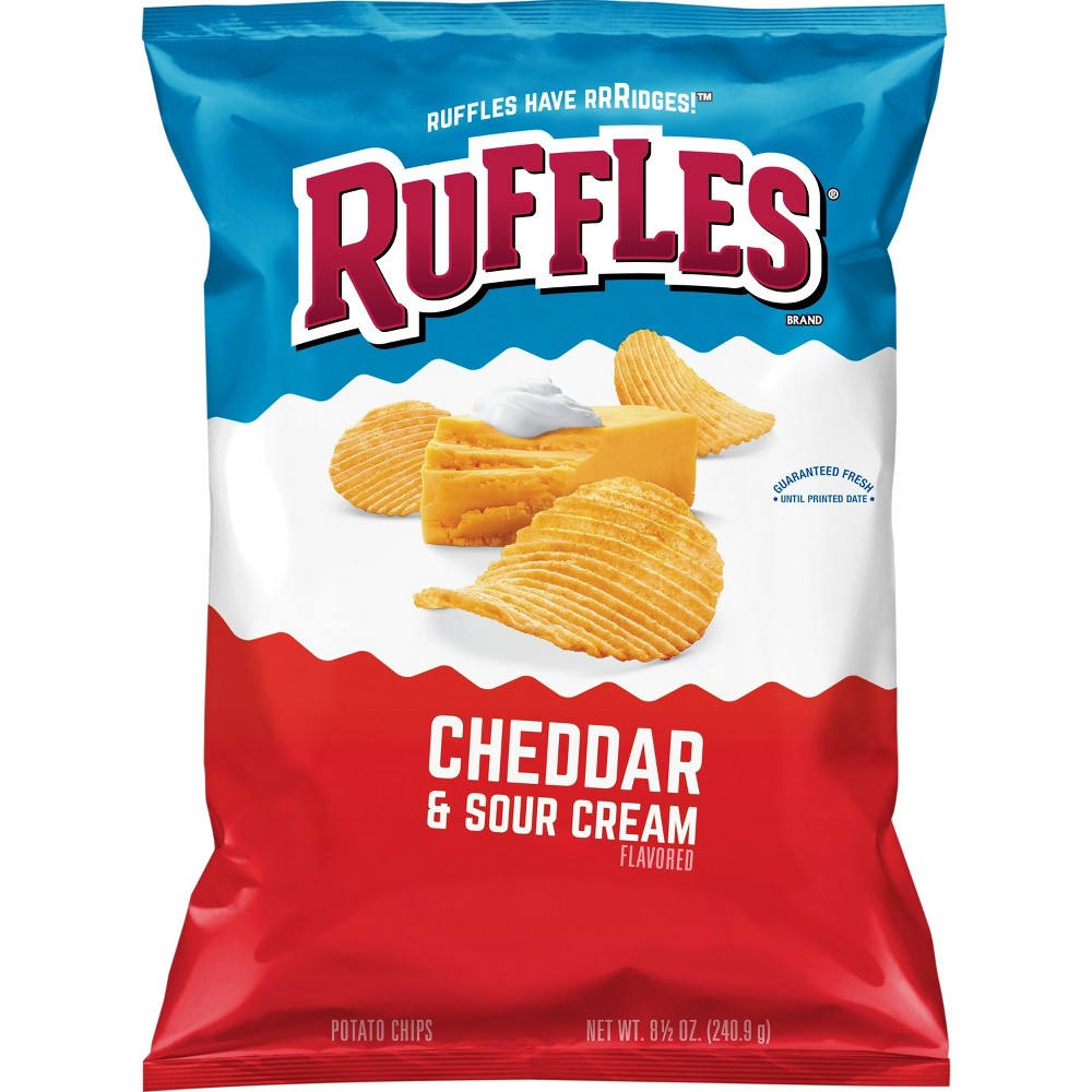 UPC 028400033312 product image for Ruffles Cheddar & Sour Cream Flavored Potato Chips 8.5 oz | upcitemdb.com