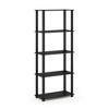 Furinno Modern 5-Tier Decorative Bookshelf Open Multipurpose Storage shelf Display Rack for Living Room&Home Office&Kids Room,Americano/Black - 4 of 4