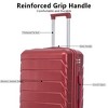 SEVOBAL Luggage 3 in 1 ABS PC Trolley Box 20in 24in 28in Trolley Box Iron Tie Rod ABSPC Luggage Sets Carry on Suitcase, Red, 14.5"*9"*22.2" - 2 of 4