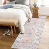 Bohemian Vintage Style Rug, Washable Low Pile Rug with Rubber Backing, Floral Floor Rug for Bedroom, Living Room, Home Office, Game Room - 3 of 4