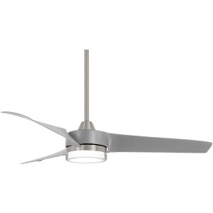 56" Minka Aire Veer Brushed Nickel LED Ceiling Fan with Remote - 1 of 4