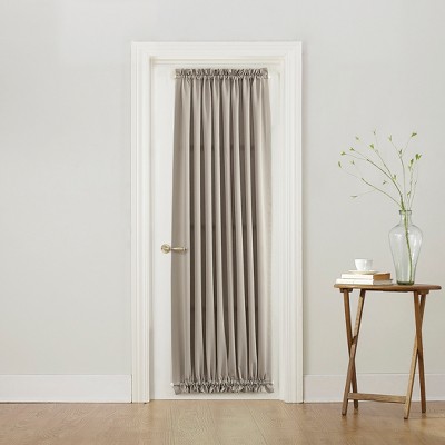 Stone Polyester Room Darkening Rod Pocket Door Curtain Panel
