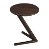 HomeRoots 20" Dark Brown Solid Wood Angled Pedestal Round End Table - 3 of 4