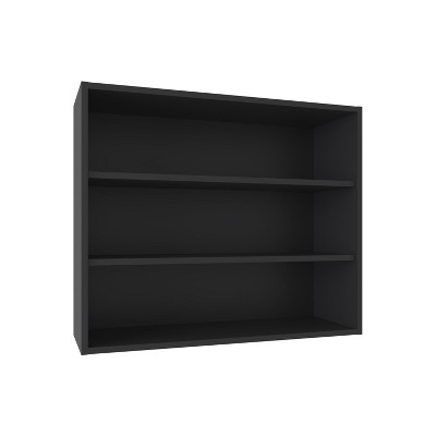 Vynxaria White/Black Decorative Wall Shelf with 3-Tier White Shelving