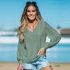 Women's Cutout Scalloped Lace V-Neck Shirt Top - Cupshe - 3 of 4