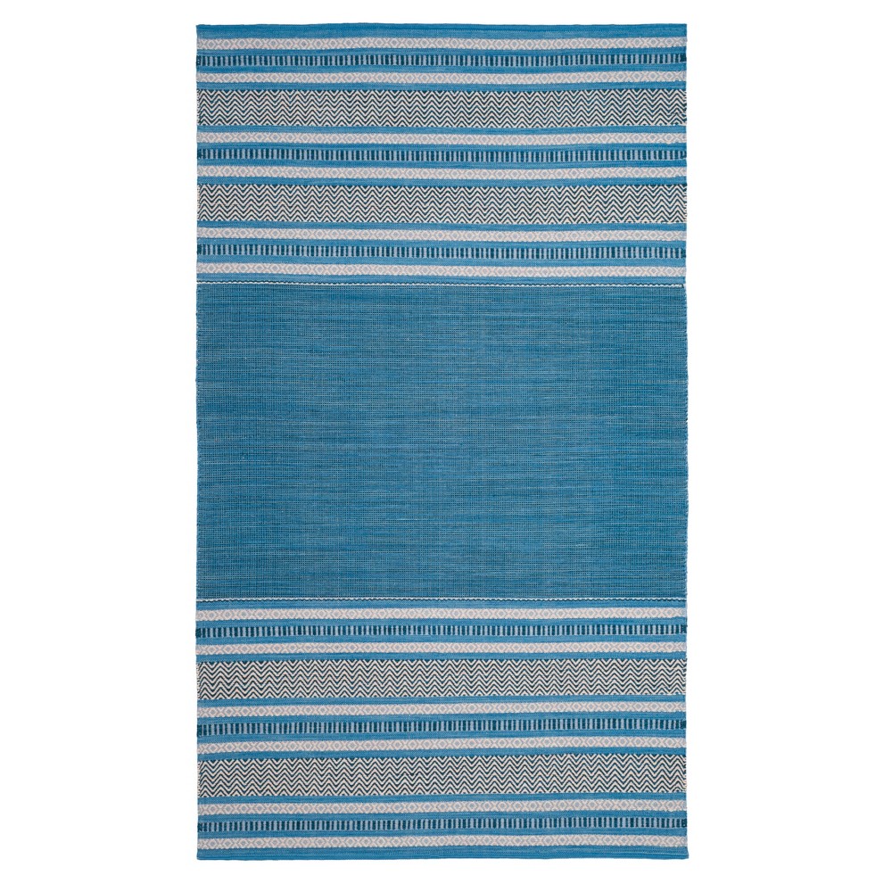 Blue/Gray Stripe Woven Area Rug 5'X8' - Safavieh