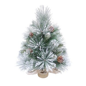 Transpac Artificial 24 in. Multicolor Christmas Winter Pinecone Tree Wrapped in Bag - 1 of 2