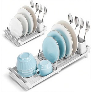 Attop Small Expandable Dish Drying Rack – Compact & Space-Saving – Durable, Rust Resistant & Easy to Clean – Ideal for Kitchens, Apartments & RVs - 1 of 4