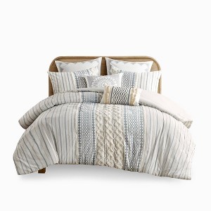 Gracie Mills Modesto Printed Cotton Comforter Set with Chenille - 1 of 4
