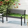 Tangkula 50" Outdoor Metal Park Bench for 2-3 People w/ Armrests & Backrest for Backyard - 2 of 4