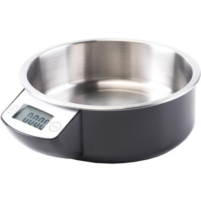 PawsMark Digital Scale Dog Feeding Bowl, Removable Washable Stainless Steel Bowl