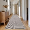 Modern Machine Washable Abstract Area Rug Non Slip Non Shedding Soft Striped Floor Cover Low Pile Foldable Accent Indoor Rug for Living Room Bedroom - 4 of 4