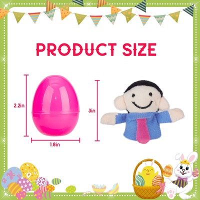 Детские куклы Garvee Plush Animal Finger Puppets in Pre-filled Easter Eggs - Kids Easter Egg Hunt Toys, Basket Stuffers, Goodie Bag Fillers, Party, Mini Keychains — фото 2