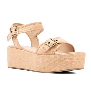 Fashion To Figure Women's Winnie Platform Sandals - Wide Width - 14, NUDE - 1 of 4