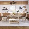 Anybear 6pc Wood Half Round Dining Table Set Kitchen Table Set with Long Bench and 4 Dining Chairs - 3 of 4