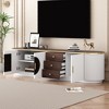 Sapphtopaz Modern Fluted TV Stand for TVs Up to 80" with 3 Drawers & 2 Cabinets TV Entertainment Center with Gold Metal Handles for Living Room - 2 of 4