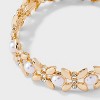 Pearl and Leaf Stretch Bracelet - A New Day™ Gold - 4 of 4
