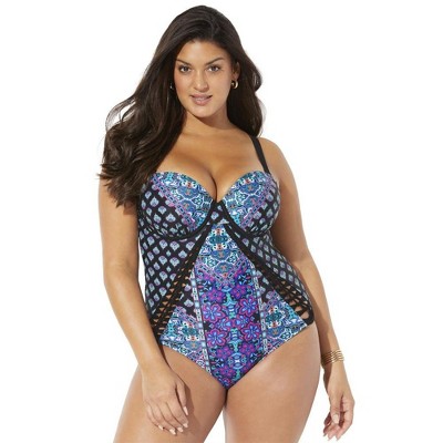 Swimsuits for All Women's Macrame Underwire One Piece Swimsuit (Plus Sizes Available)