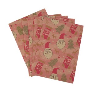 Unique Bargains Gift Wrap Paper Yellow Kraft 27.56"x19.69" 5Pcs - 1 of 4