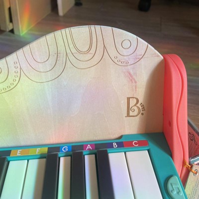 B. Toys Wooden Toddler Kids Piano Keyboard w/ Sheet Music