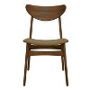 Christopher Knight Home Reed Mid-Century Modern Rubber Wood Faux Leather Upholstered Dining Chairs (Set of 2) - 4 of 4