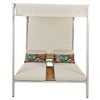 YOOCOZZ Outdoor Patio Metal Sunbed & Daybed with Adjustable Tabletop and backrest, Curtains and Canopy - 3 of 4
