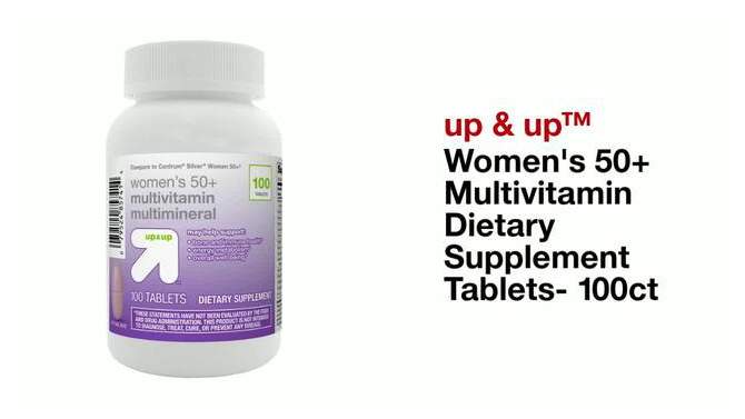 Women&#39;s 50+ Multivitamin Dietary Supplement Tablets- 100ct - up &#38; up&#8482;, 2 of 6, play video